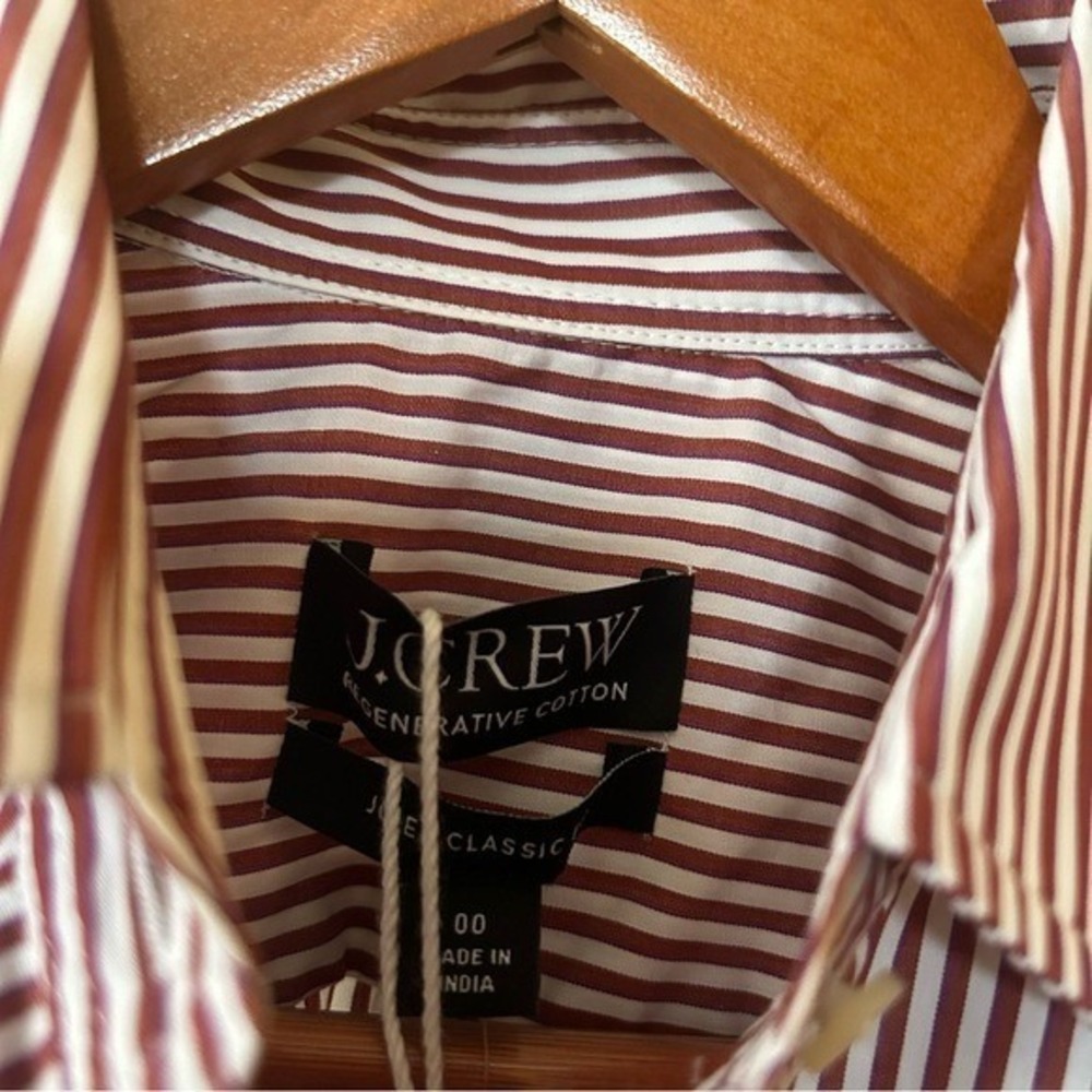 J. Crew Red and White Striped Button-Down Shirt - Picture 4 of 7